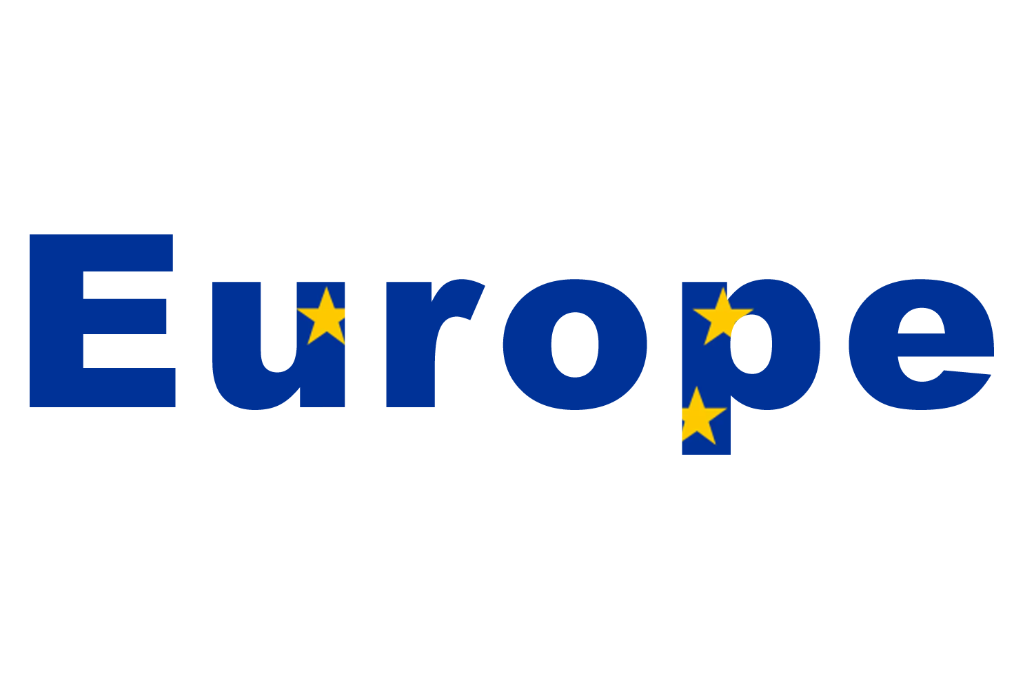 Europe text with EU stars design