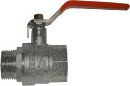 Ball Valve Red Steel - Long Handle Male BSPP x Female BSPP