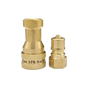 Brass pneumatic quick-connect couplers from Kee 376 series (two-part burst-ready fittings)